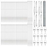 Стълб за ограда. Сребрист 100 x 1,5 м (мрежа 25 мм) Стомана