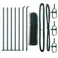 Стълб за ограда. Зелен 10 x 0,4 м (50 мм мрежа) Стомана и PVC