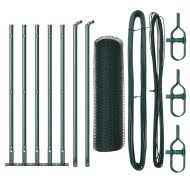 Стълб за ограда. Зелен 10 x 0,5 м (мрежа 13 мм) Стомана и PVC