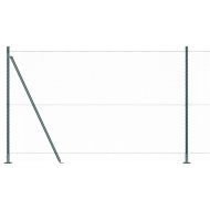 Стълб за ограда. Зелен 10 x 1,6 м (25 мм мрежа) Стомана и PVC