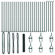 Стълб за ограда. Зелен 50 x 1,2 м (25 мм мрежа) Стомана и PVC