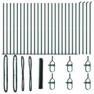 Стълб за ограда. Зелен 50 x 1,2 м (36 мм мрежа) Стомана и PVC