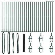Стълб за ограда. Зелен 50 x 1,4 м (50 мм мрежа) Стомана и PVC