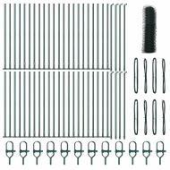 Стълб за ограда. Зелен 100 x 0,6 м (50 мм мрежа) Стомана и PVC