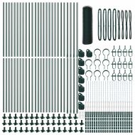 Стълб за ограда. Зелен 100 x 1 м (25 мм мрежа) Стомана и PVC