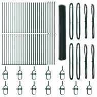 Стълб за ограда. Зелен 100 x 1,2 м (25 мм мрежа) Стомана и PVC