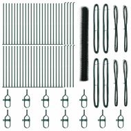 Стълб за ограда. Зелен 100 x 1,5 м (36 мм мрежа) Стомана и PVC