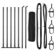 Стълб за ограда. Сив 10 x 0,4 м (36 мм мрежа) Стомана и PVC