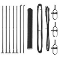 Стълб за ограда. Сив 10 x 0,8 м (13 мм мрежа) Стомана и PVC