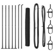 Стълб за ограда. Сив 10 x 1 м (50 мм мрежа) Стомана и PVC