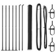 Стълб за ограда. Сив 10 x 1,4 м (25 мм мрежа) Стомана и PVC