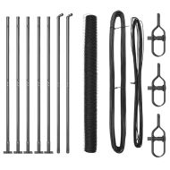 Стълб за ограда. Сив 10 x 1,4 м (36 мм мрежа) Стомана и PVC