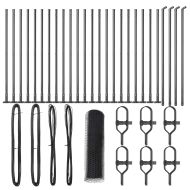 Стълб за ограда. Сив 50 x 0,6 м (25 мм мрежа) Стомана и PVC