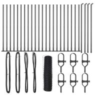 Стълб за ограда. Сив 50 x 0,6 м (36 мм мрежа) Стомана и PVC