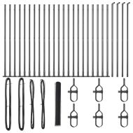 Стълб за ограда. Сив 50 x 1,2 м (13 мм мрежа) Стомана и PVC