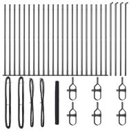 Стълб за ограда. Сив 50 x 1,6 м (50 мм мрежа) Стомана и PVC