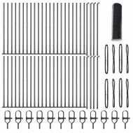 Стълб за ограда. Сив 100 x 0,8 м (13 мм мрежа) Стомана и PVC