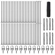 Стълб за ограда. Сив 100 x 1 м (50 мм мрежа) Стомана и PVC