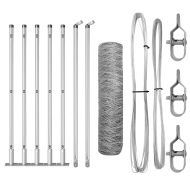 Стълб за ограда. Сребрист 10 x 0,6 м (50 мм мрежа) Стомана