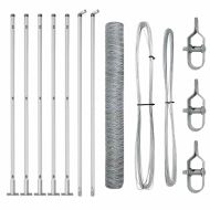 Стълб за ограда. Сребрист 10 x 1,2 м (50 мм мрежа) Стомана