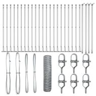 Стълб за ограда. Сребрист 50 x 1 м (36 мм мрежа) Стомана