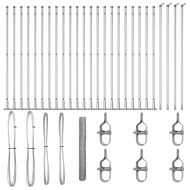 Стълб за ограда. Сребрист 50 x 1,2 м (36 мм мрежа) Стомана