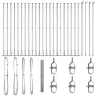 Стълб за ограда. Сребрист 50 x 1,4 м (50 мм мрежа) Стомана
