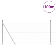Стълб за ограда. Сребрист 100 x 0,8 м (25 мм мрежа) Стомана