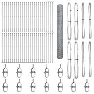 Стълб за ограда. Сребрист 100 x 1,2 м (50 мм мрежа) Стомана