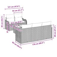 Градински Софа Комплект с възглавница 6 pcs Бежов и кремав