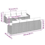 Комплект дивани 7 pcs Светло сиво и тъмно сиво полиратан