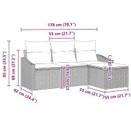 Комплект дивани 4 pcs Бежов и Светло Сив полиратан