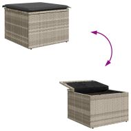Комплект дивани с възглавница 4 pcs Светлосиво полиратан