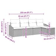 Комплект дивани с възглавница 5 pcs Сив полиратан