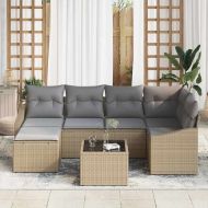 Комплект за хранене в градината 7 pcs Бежов и Светло Сив