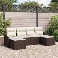 Комплект за хранене в градината 6 pcs Кафяв и Кремав