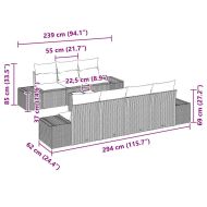 Градински Софа Комплект 8 pcs Кафяв и Кремав полиратан