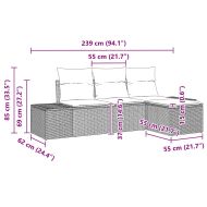 Градински Софа Комплект 4 pcs Бежов и Светло Сив полиратан