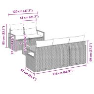 Градински Софа Комплект 6 pcs Бежов и кремав полиратан