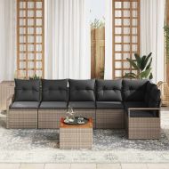 Градински Софа Комплект със съхранение 7 pcs Сив полиратан