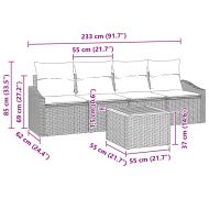 Градински Софа Комплект 5 pcs Бежов и Светло Сив полиратан