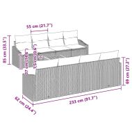 Градински Софа Комплект със съхранение 9 pcs Черно полиратан