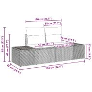 Градински Софа Комплект със съхранение 5 pcs Черно полиратан