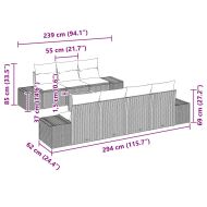Градински Софа Комплект 8 pcs Бежов и кремав полиратан