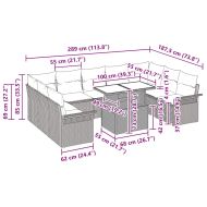 Градински Софа Комплект 10 pcs Бежово Полипропилен Ратан