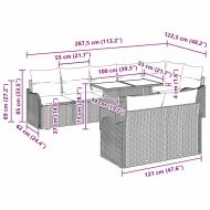 Градински Софа Комплект 9 pcs Черно Полипропилен Ратан