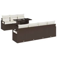 Градински Софа Комплект с възглавница 8 pcs Кафяво Полиратан