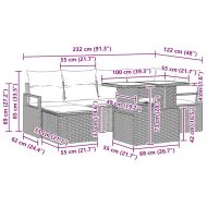 Градински Софа Комплект със съхранение 7 pcs Кафяво Полиратан