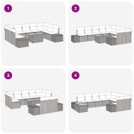 Градински Софа Комплект със съхранение 10 pcs Бежово Полиратан