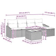Комплект дивани с възглавница 6 pcs Кафяво полиратан